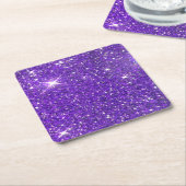 Trendy Lavender Paars Sparking Glitter Glitz Kartonnen Onderzetters (Schuin)