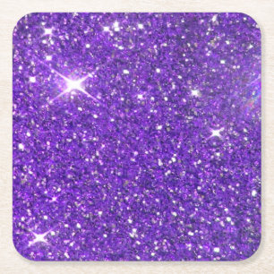 Trendy Lavender Paars Sparking Glitter Glitz Kartonnen Onderzetters