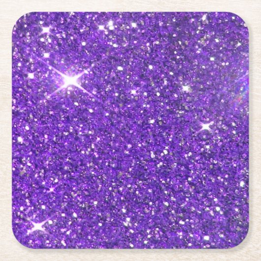 Trendy Lavender Paars Sparking Glitter Glitz Kartonnen Onderzetters (Voorkant)