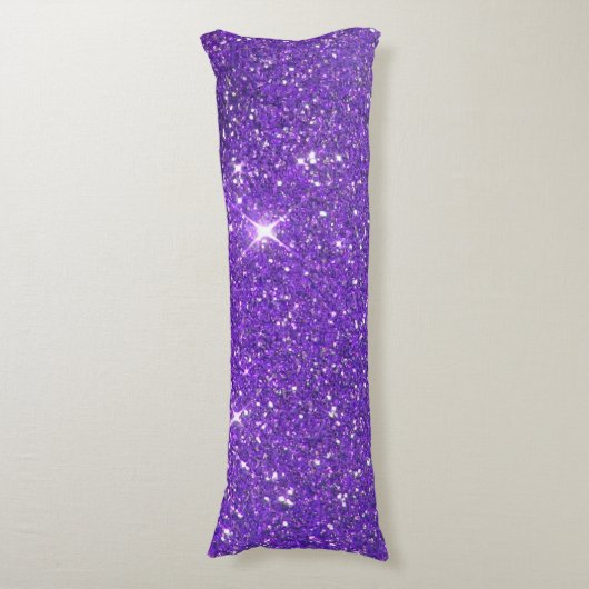 Trendy Lavender Paars Sparking Glitter Glitz Lichaamskussen (Voorkant Verticaal)