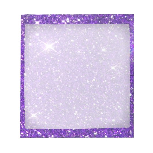 Trendy Lavender Paars Sparking Glitter Glitz Notitieblok (Voorkant)