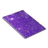 Trendy Lavender Paars Sparking Glitter Glitz Notitieboek (Rechterzijde)
