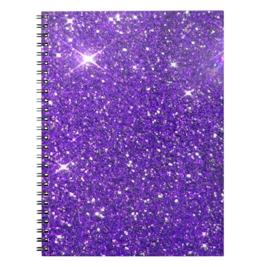 Trendy Lavender Paars Sparking Glitter Glitz Notitieboek (Voorkant)