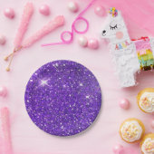 Trendy Lavender Paars Sparking Glitter Glitz Papieren Bordje (Feest)