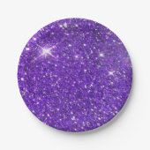 Trendy Lavender Paars Sparking Glitter Glitz Papieren Bordje (Voorkant)