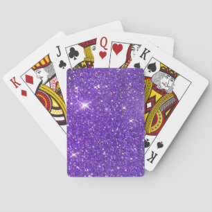 Trendy Lavender Paars Sparking Glitter Glitz Pokerkaarten