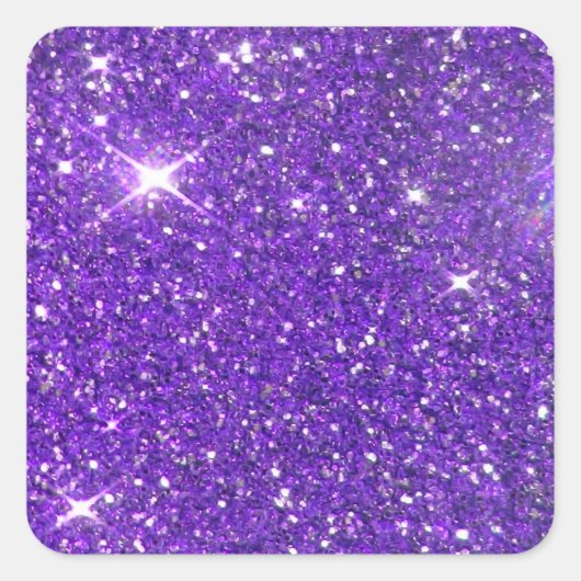 Trendy Lavender Paars Sparking Glitter Glitz Vierkante Sticker (Voorkant)