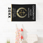 Trendy Law Student Afstuderen Gold & Black Banner (Insitu)