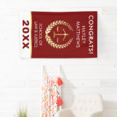 Trendy Law Student Afstuderen Gold & Burgundy Spandoek (Insitu)