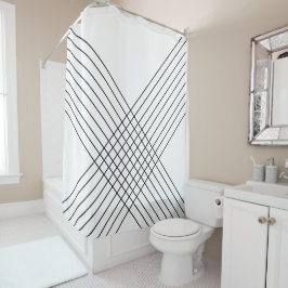 Trendy legant geometric on White Douchegordijn
