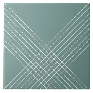 Trendy legant Geometric op Sage Green Tegeltje
