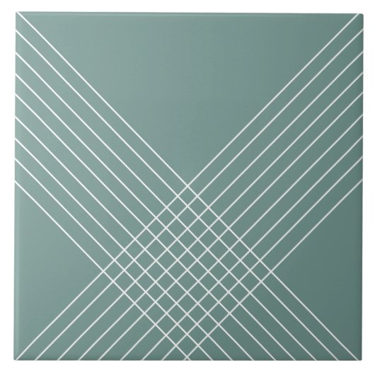Trendy legant Geometric op Sage Green Tegeltje (Voorkant)