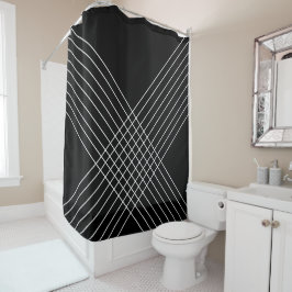 Trendy legant Geometric op zwart Douchegordijn