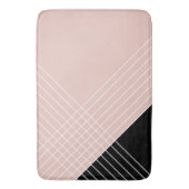 Trendy legant geometrische afbeelding op zwart en  badmat (Voorkant Verticaal)