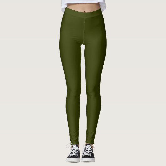 Trendy legergroene legging (Voorkant)
