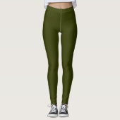 Trendy legergroene leggings (Voorkant)
