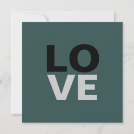 Trendy Leigrijze Achtergrond Liefde Bruiloft  Feestdagenkaart