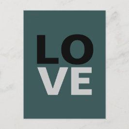 Trendy Leigrijze Achtergrond Liefde Huwelijk  Briefkaart