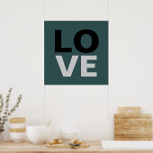 Trendy leisteen grijs achtergrond liefde bruiloft poster (Keuken)