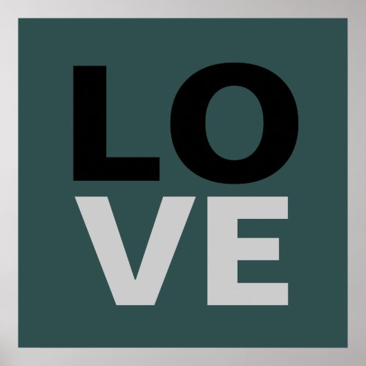 Trendy leisteen grijs achtergrond liefde bruiloft poster (Voorkant)