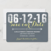 Trendy Lemon & Grey Save the Date (Voorkant)