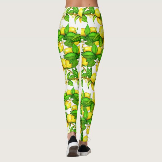 Trendy Lemon Print Leggings (Achterkant)