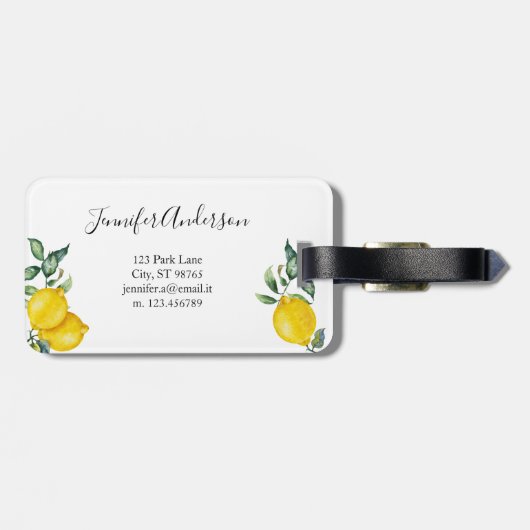 Trendy lemons bagagelabel (Achterkant horizontaal)