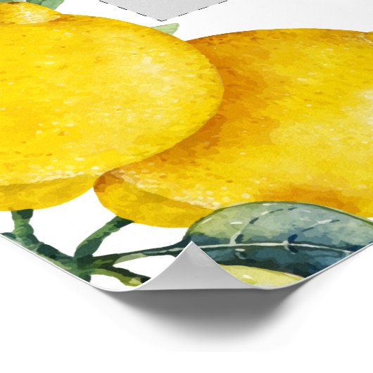 Trendy Lemons Bruiloft Photo Booth Poster (Hoek)