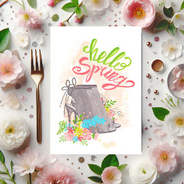 Trendy lente Bloemen Schoen Verjaardag Kaart