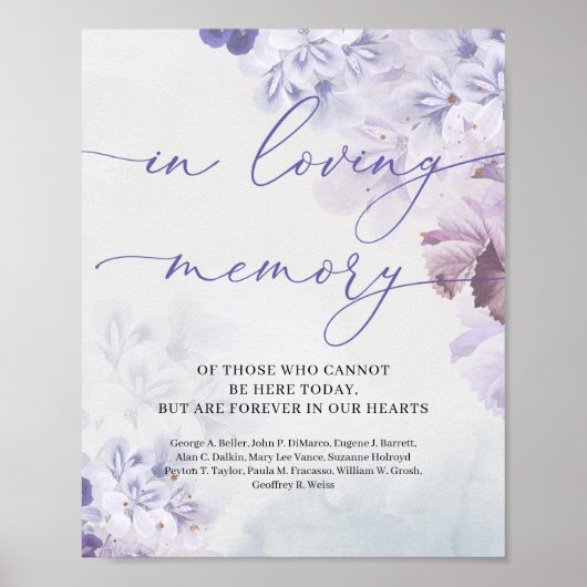 Trendy lente paars stoffig blauw Ter liefdevolle h Poster (Voorkant)