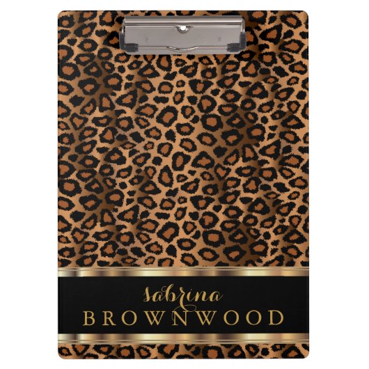 Trendy Leopard Animal Design Klembord (Voorkant)