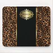 Trendy Leopard Animal Print met Gold Accents Muismat (Voorkant)