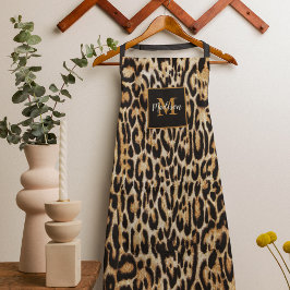 Trendy Leopard Animal Print met Monogram Schort