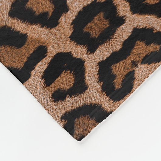 Trendy Leopard Big Cat Gorgood Animal Pattern Fleece Deken (Hoek)