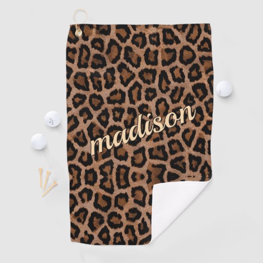 Trendy Leopard Big Cat Gorgood Animal Pattern Golfhanddoek (Insitu)