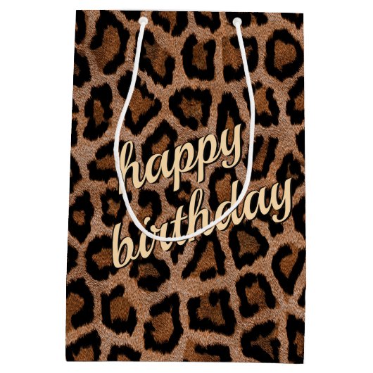 Trendy Leopard Big Cat Gorgood Animal Pattern Medium Cadeauzakje (Achterkant)