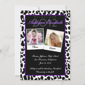 Trendy Leopard en nu Afstuderen nodiging Kaart