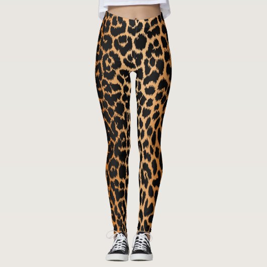 Trendy Leopard Pattern Animal Print Leggings (Voorkant)