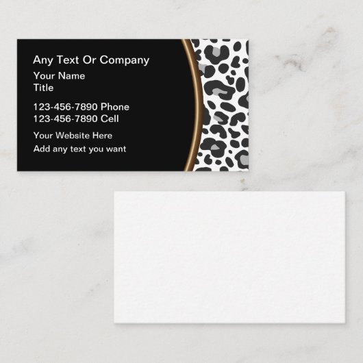 Trendy Leopard Pattern Beauty Theme Visitekaartje (Voorkant / Achterkant)
