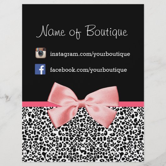 Trendy Leopard Pink Ribbon Promotion Marketing Flyer (Voorkant)