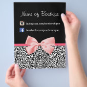 Trendy Leopard Pink Ribbon Promotion Marketing Flyer (Hand)