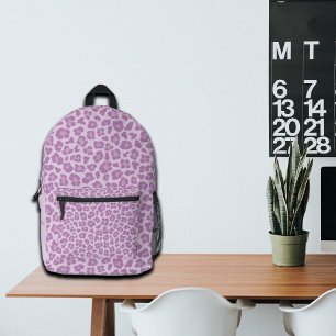 Trendy Leopard Print Aangepaste naam Bedrukte Rugzak