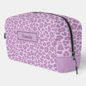 Trendy Leopard Print Aangepaste Naam Cosmetische T Toilettasje (Rechterhoek)