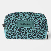 Trendy Leopard Print Aangepaste Naam Cosmetische T Toilettasje (Voorkant)