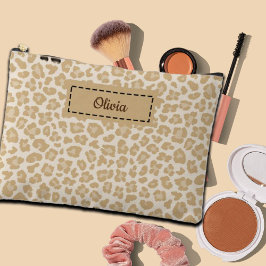 Trendy Leopard Print Aangepaste naam Etui