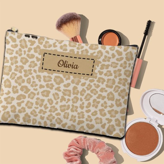 Trendy Leopard Print Aangepaste naam Etui