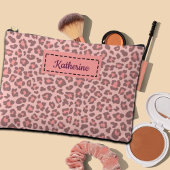 Trendy Leopard Print Aangepaste naam Etui