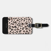 Trendy Leopard Print and Personalized Name Bagagelabel (Voorkant horizontaal)