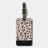 Trendy Leopard Print and Personalized Name Bagagelabel (Voorkant verticaal)