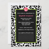 Trendy Leopard Print and Pink Daisy Vrijgezellenfe Kaart (Achterkant)